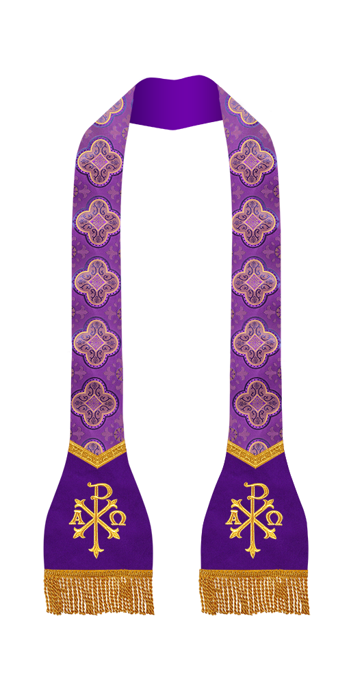 Spiritual Roman Stole with Embroidered Motif