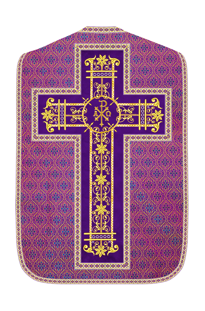 Roman Chasuble Vestment Enhanced With Orphrey and Trims