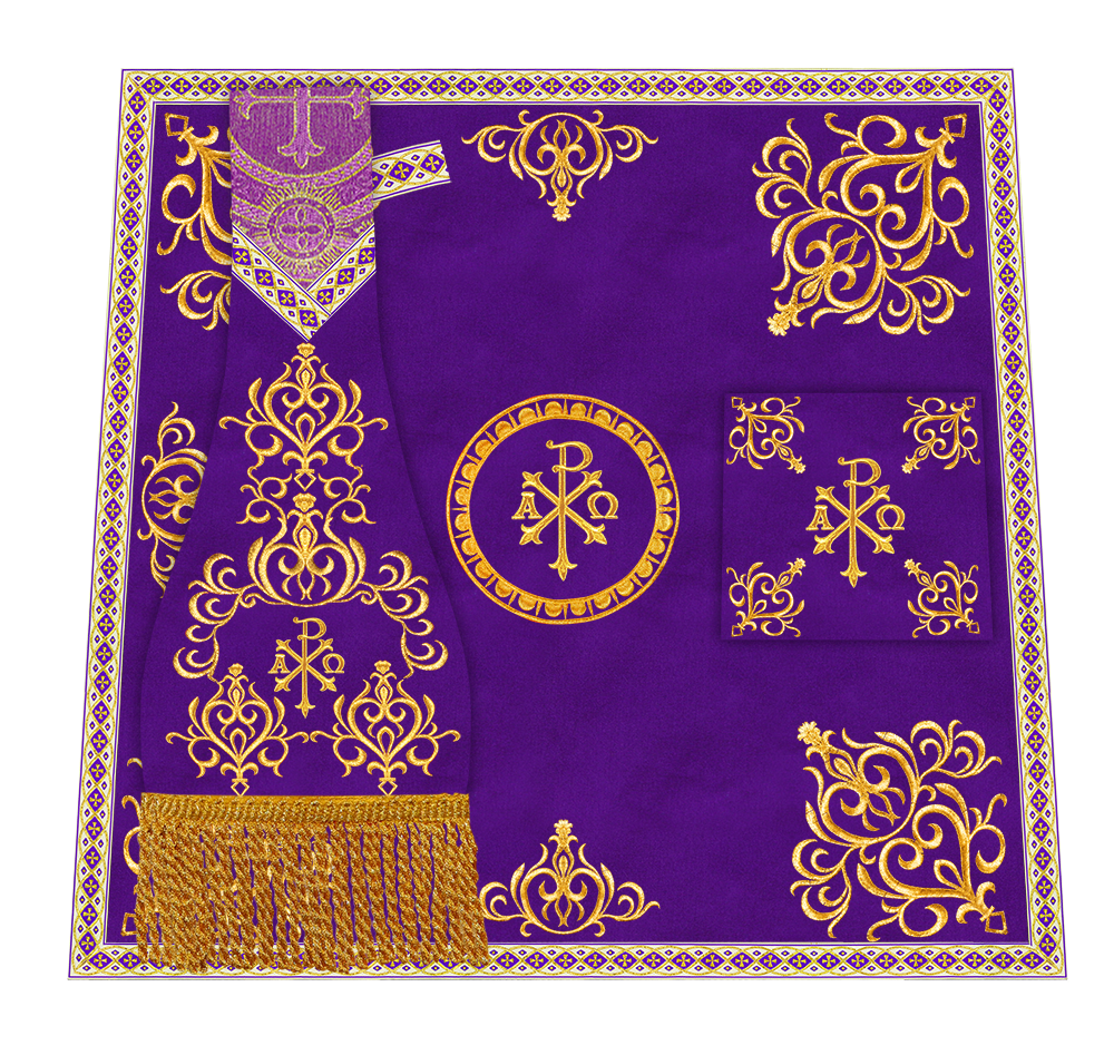 Traditional Fiddleback Vestment With Motifs and Trims