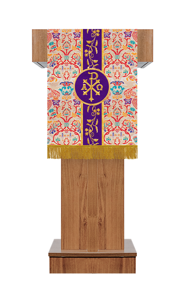 Tapestry Pulpit/Lectern with Floral Embroidery