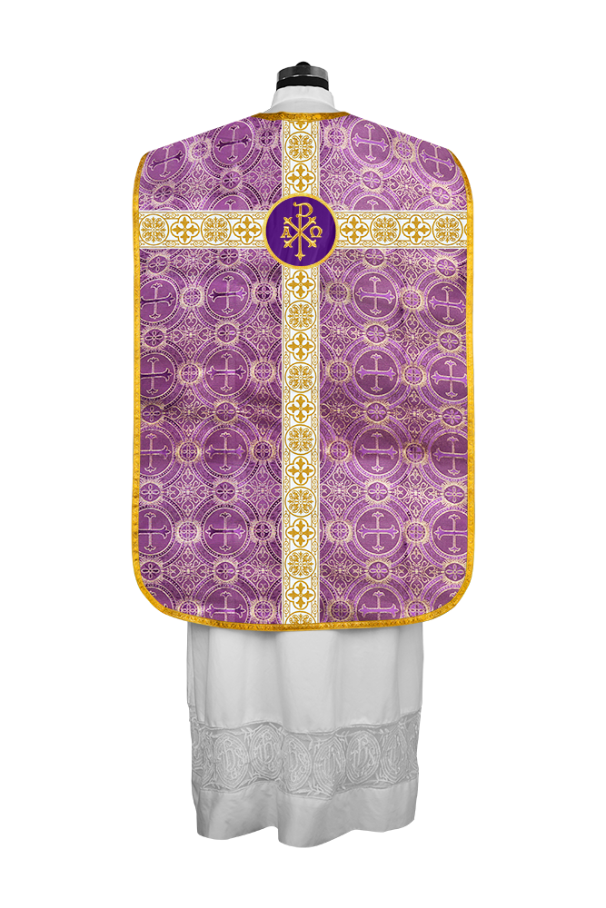 Casulla católica romana con motivo espiritual 