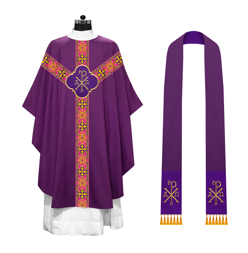 Gothic Chasuble with Cross Braided Trims