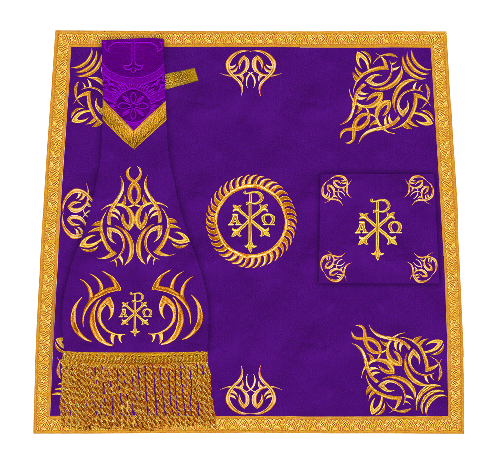 Set of four Fiddleback vestment with stole