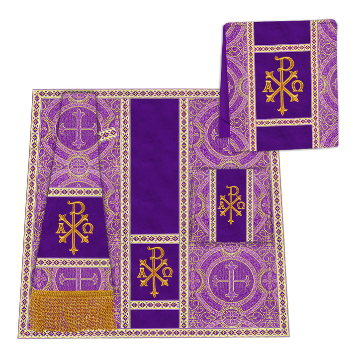 Gothic Chasuble with Embroidered Motif and Plain Orphrey