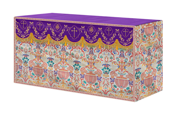 Tapestry Altar Cloth Adorned with Intricate Embroidery