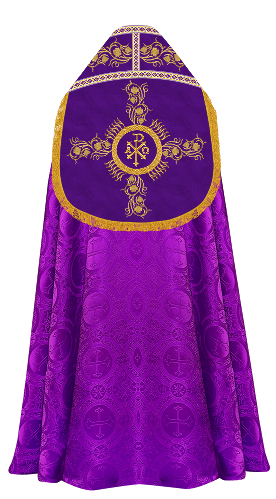 Roman Cope Vestment with Grapes Embroidered trims