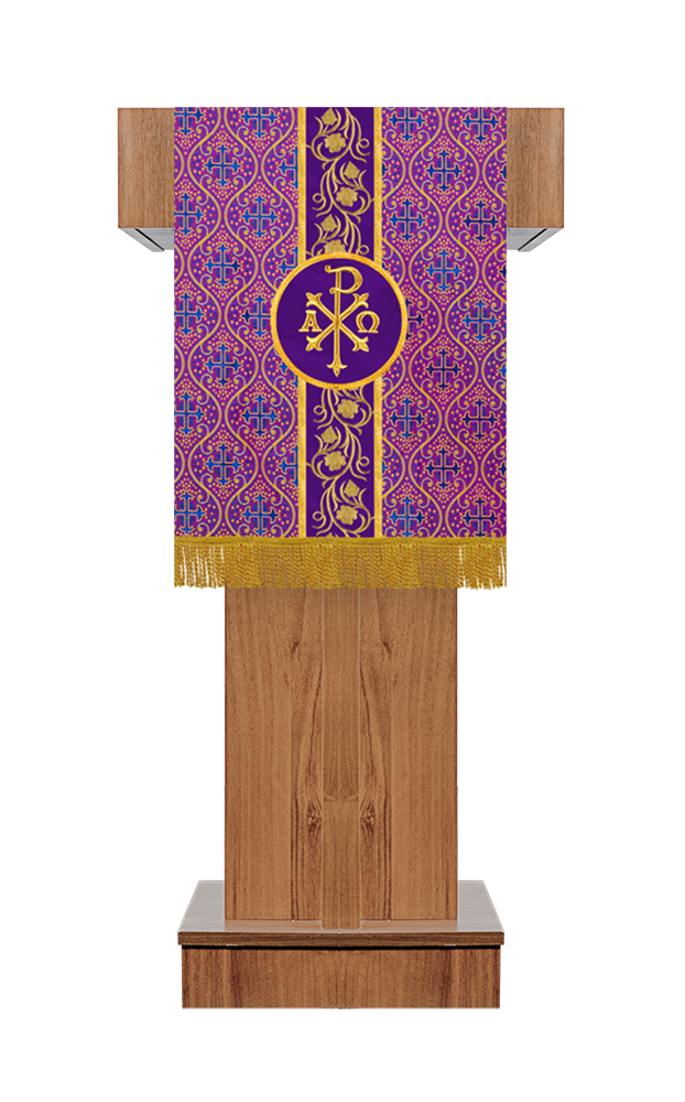 Pulpit/Lectern with Grapes Embroidery Trim