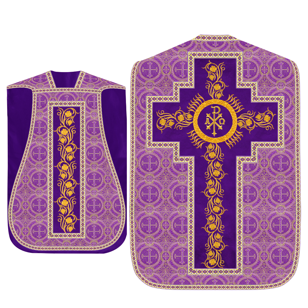 Set of Four Grapes Embroidery Roman Chasuble Vestments