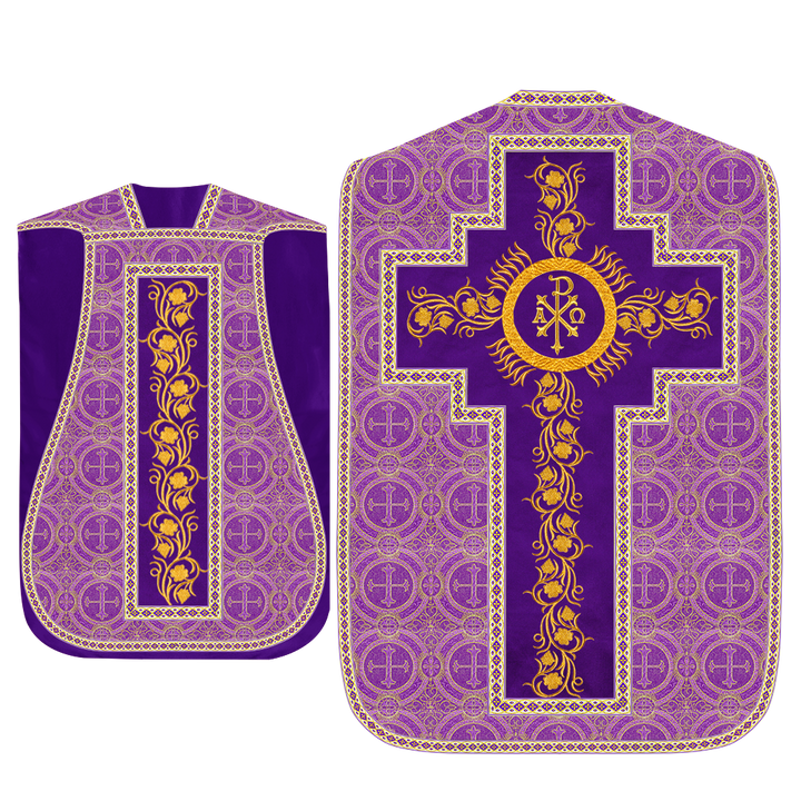 Set of Four Grapes Embroidery Roman Chasuble Vestments