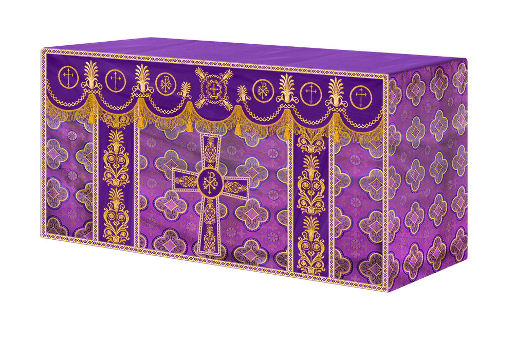 Altar Cloth with Embroidered Motif and Trims