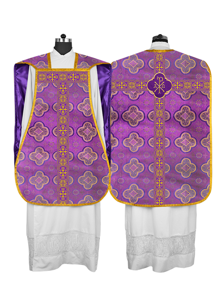 Roman Chasuble Fiddleback with Braided Trims