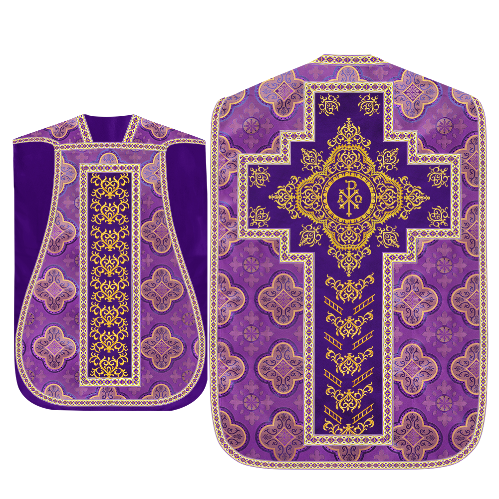 Traditional Fiddleback Vestment With Motifs and Trims