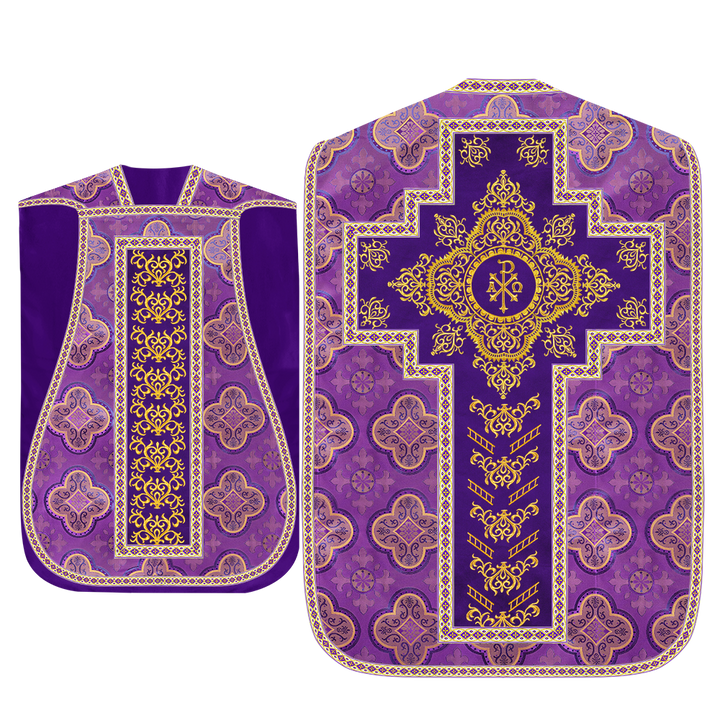 Traditional Fiddleback Vestment With Motifs and Trims