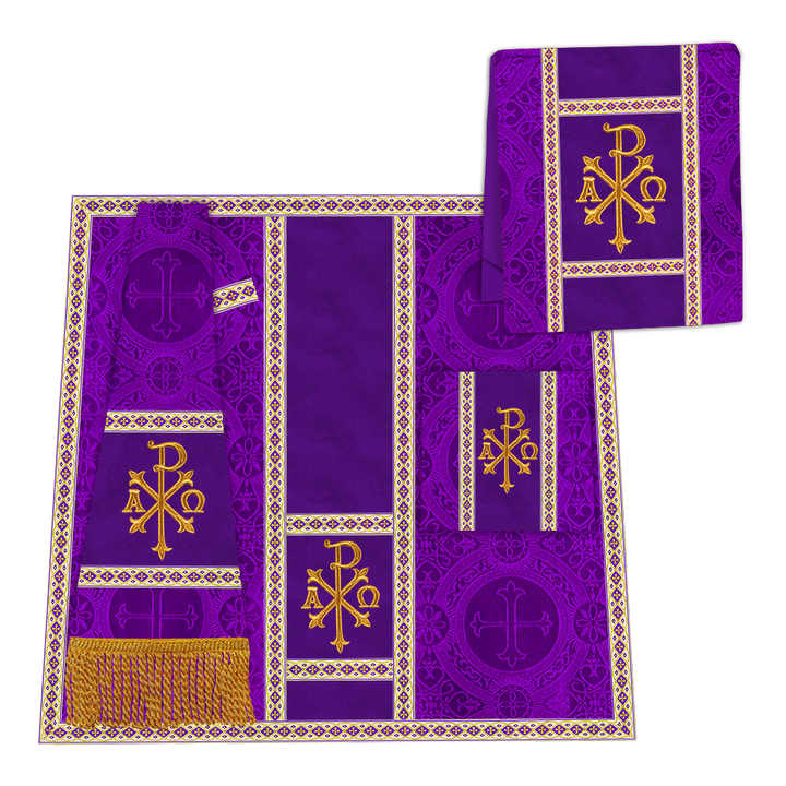 Gothic Chasuble with Embroidered Motif and Plain Orphrey