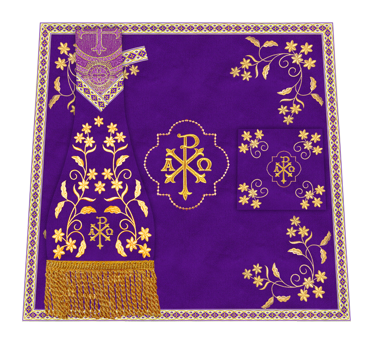 Borromean Chasuble Vestment Ornated With Floral Design and Trims