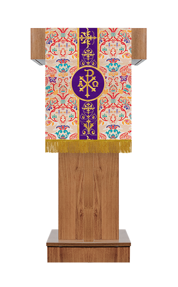 Tapestry Pulpit/Lectern with Ornate embroidered trims