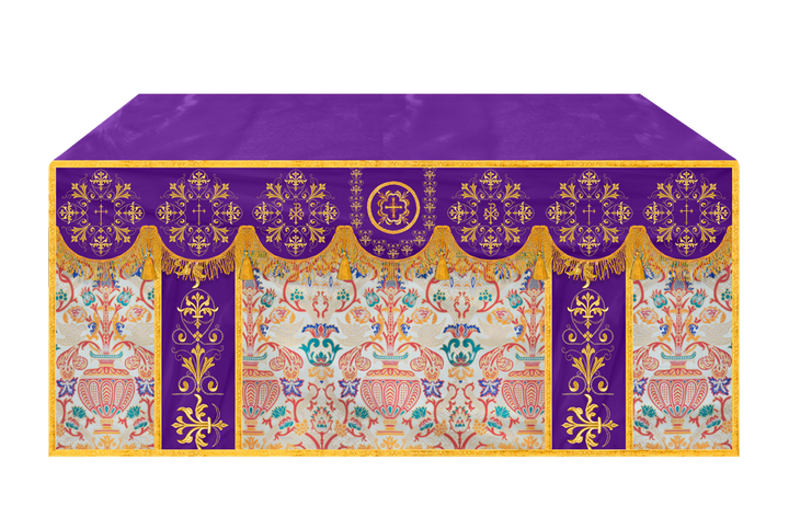 Tapestry Altar Cloth with Braided Embroidered Trims