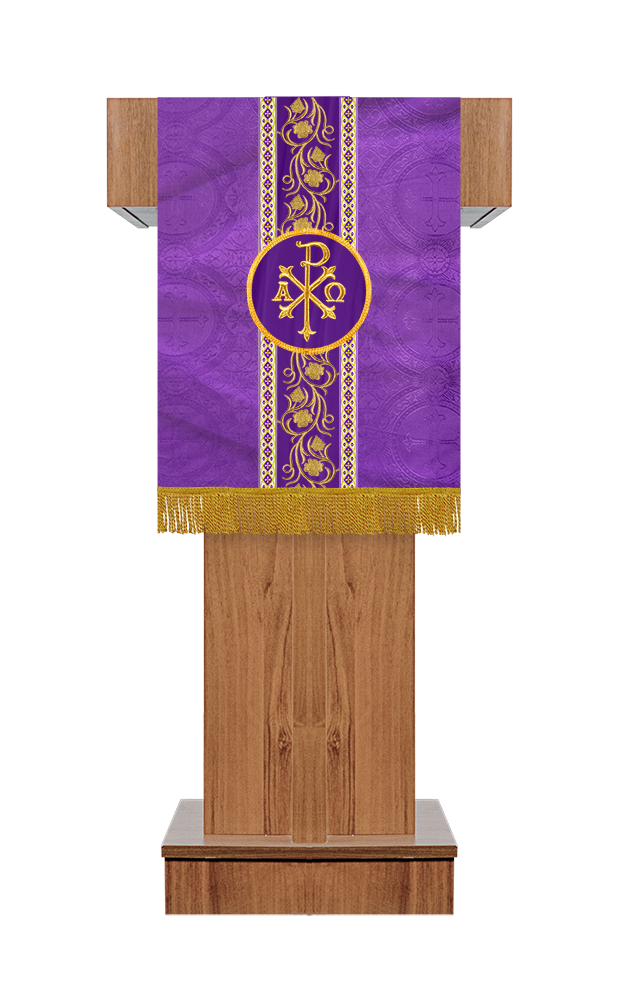 Pulpit/Lectern with Grapes Embroidered Trims and Motif