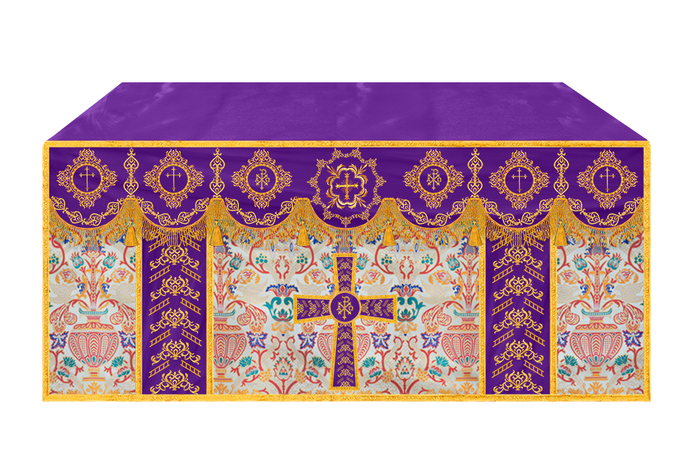Embroidered Tapestry Altar Cloth with Spiritual Motif