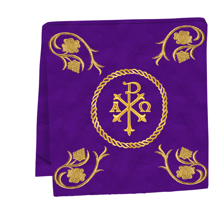 Embroidered Catholic Altar Cloth with Golden Braids