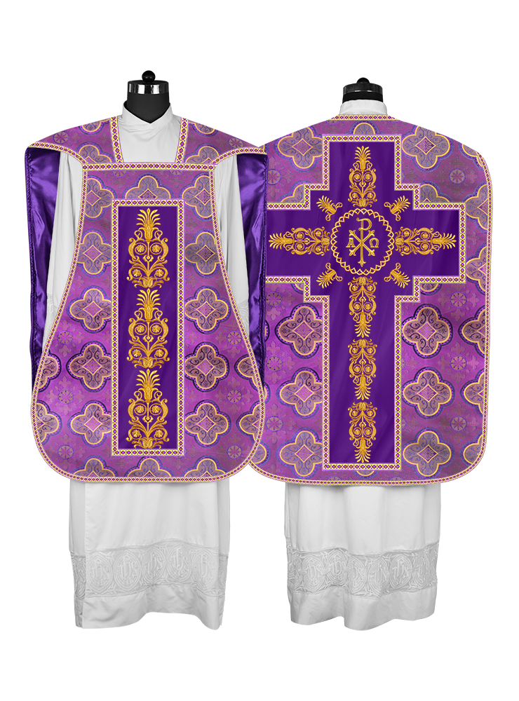 Roman Chasuble Vestments Adorned With Trims