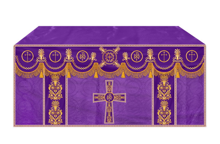 Altar Cloth with Embroidered Motif and Trims
