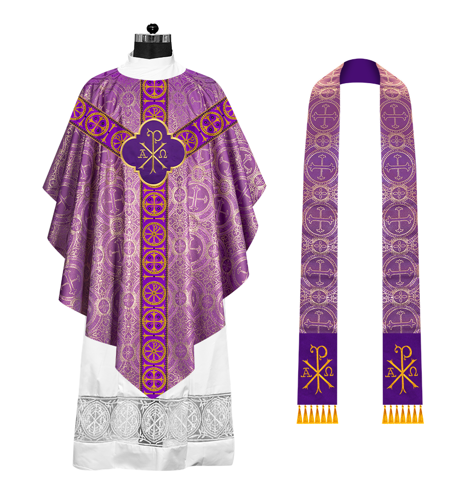 Embroidered Pugin Chasuble with Spiritual Motif