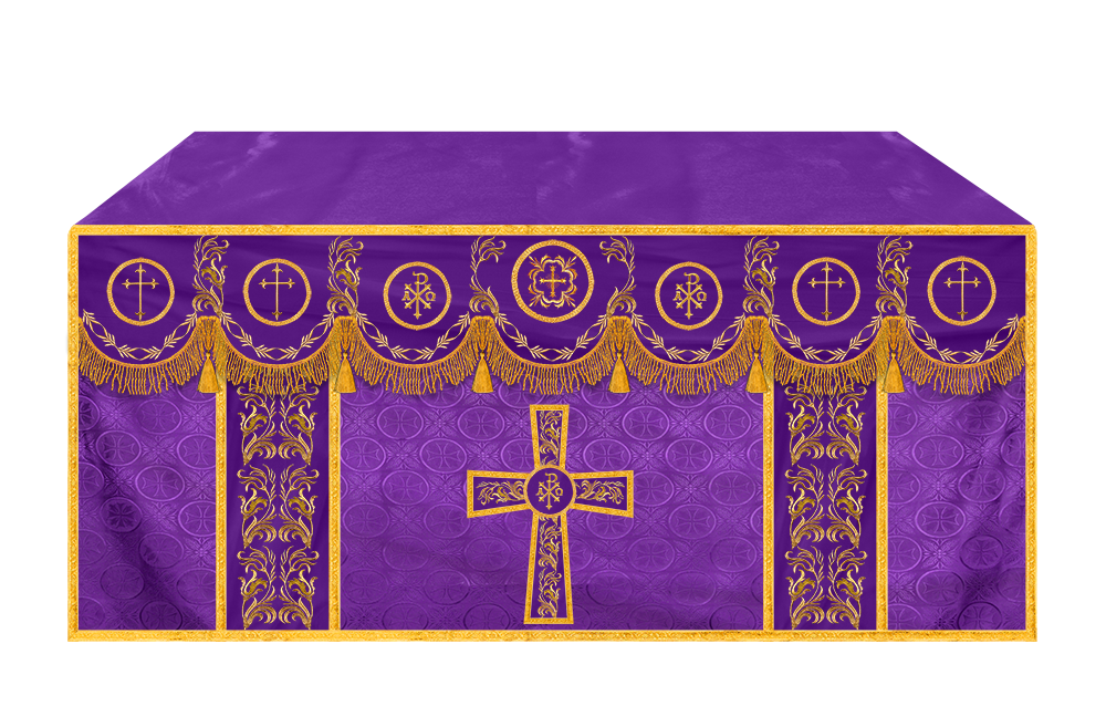 Church Altar Cloth with Refined Embroidery and Motif