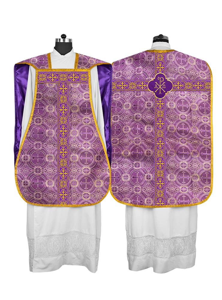 Roman Chasuble Fiddleback with Braided Trims