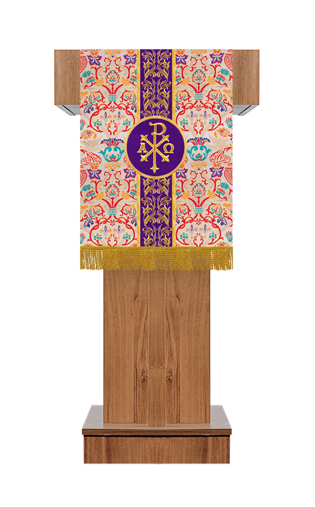 Tapestry Pulpit/Lectern with Embroidered Motif