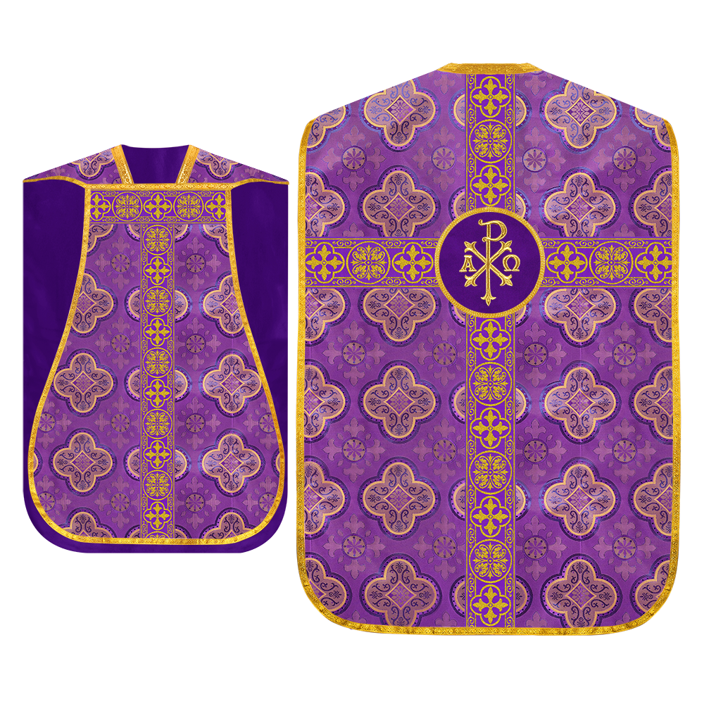 Fiddleback Vestment with Motif and woven Braided Trims