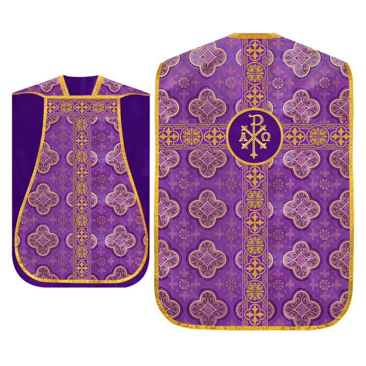 Fiddleback Vestment with Motif and woven Braided Trims