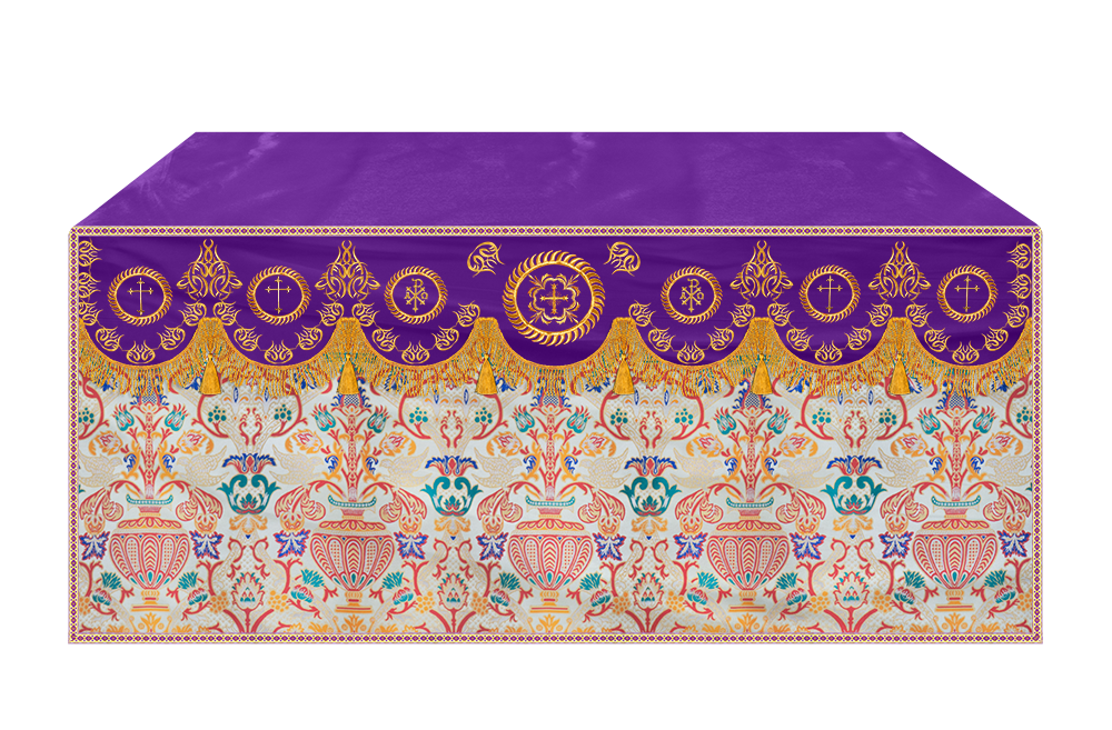 Tapestry Altar Cloth with Embroidered Motif