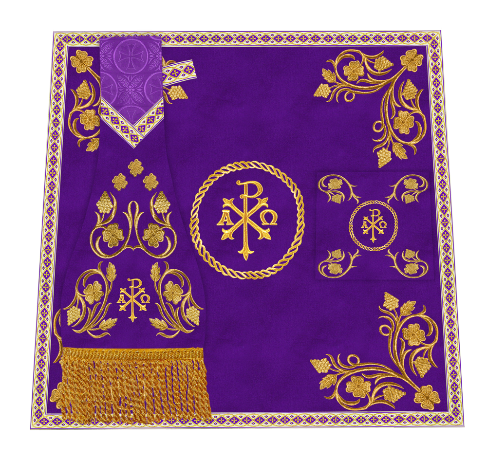 Embroidered Altar Cloth Embellished with Spiritual Motifs