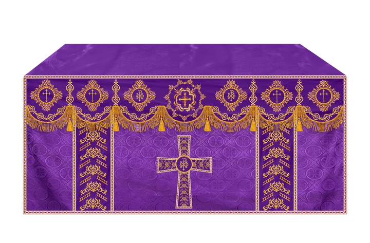 Elegant Altar Cloth with Intricate Orphrey Embroidery & Motif