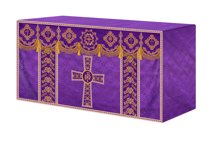 Elegant Altar Cloth with Intricate Orphrey Embroidery & Motif