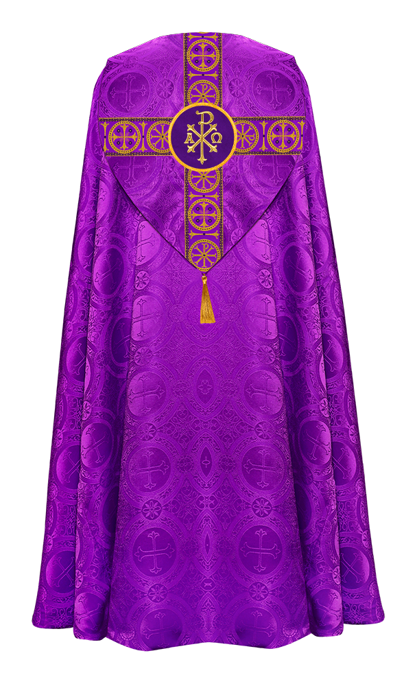 Gothic Cope Vestment with Cross Type Braided Motif