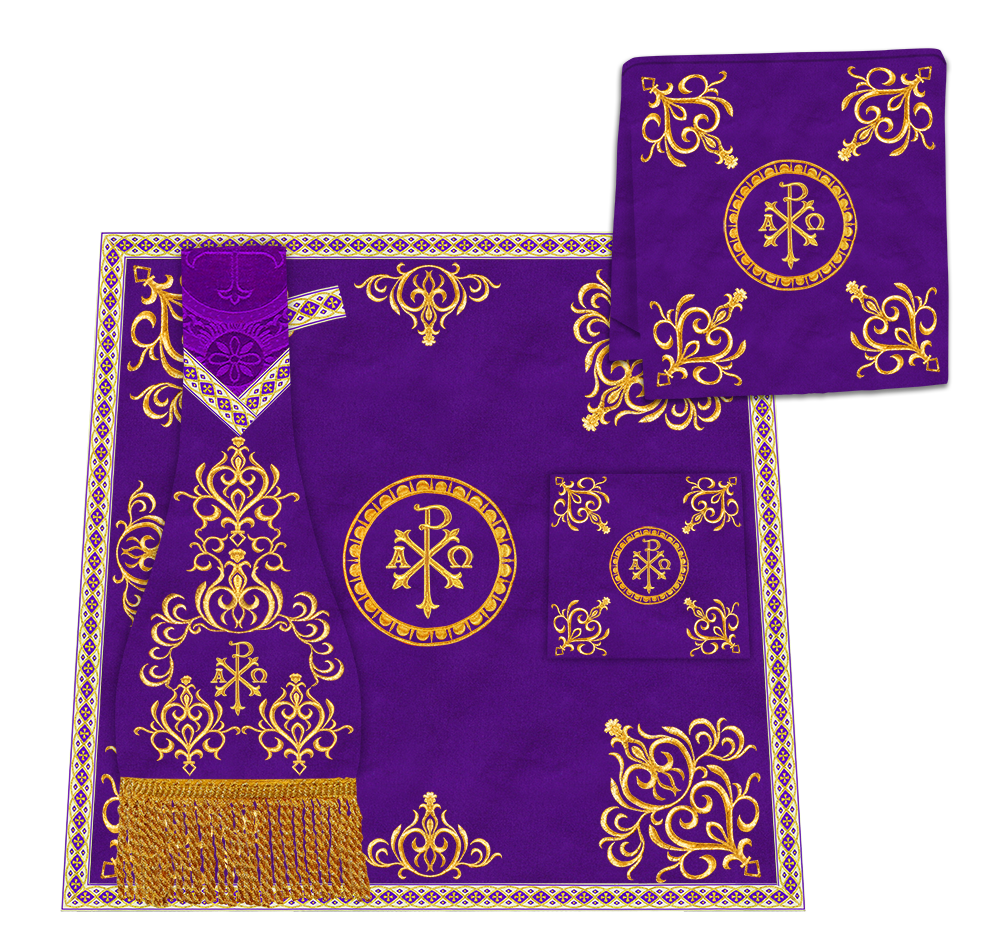 Gothic Chasuble Vestments With Adorned Orphrey And Trims