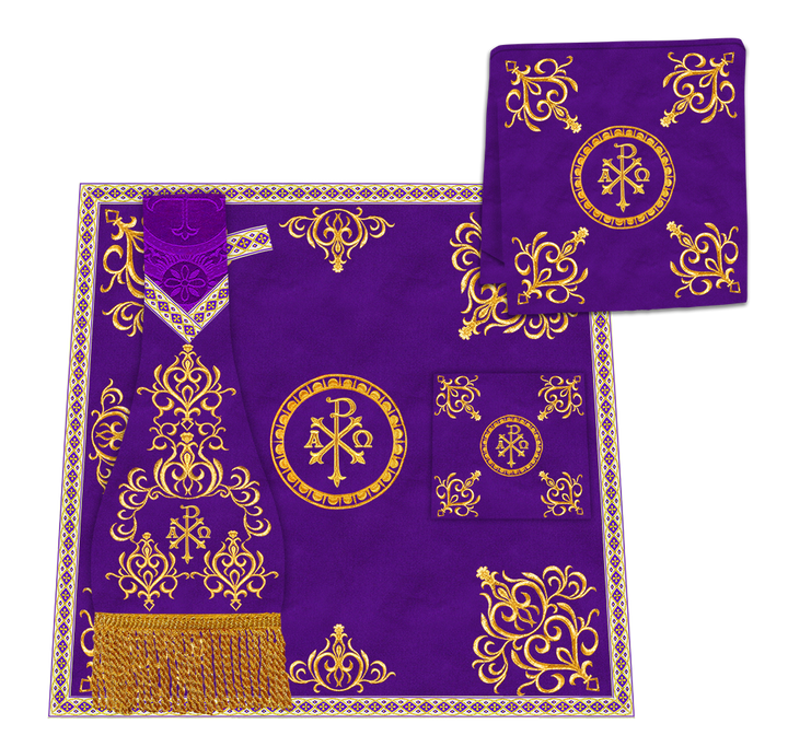 Gothic Chasuble Vestments With Adorned Orphrey And Trims