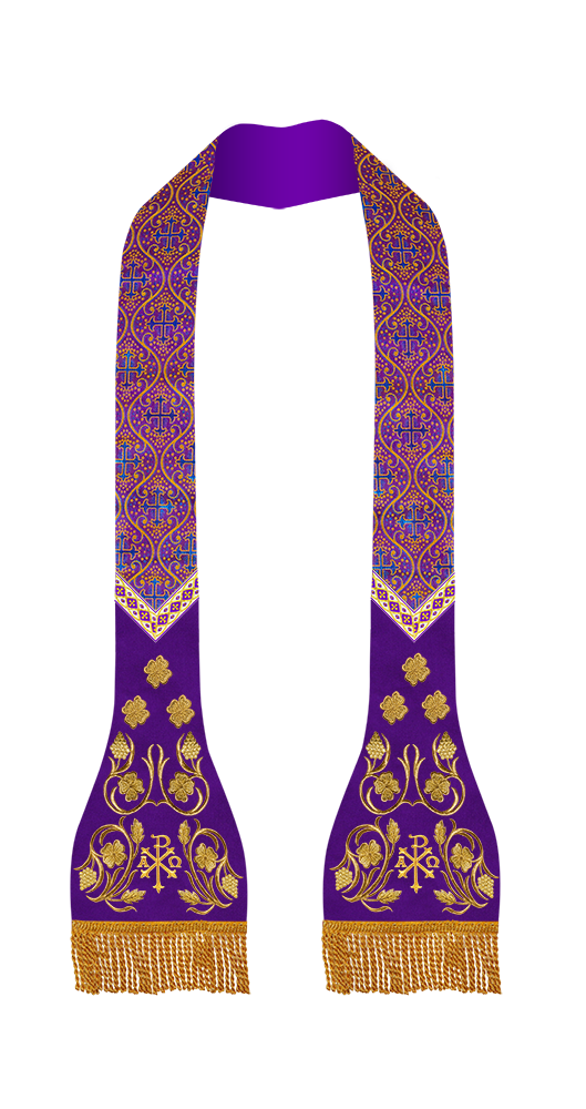 Grapes Embroidered Roman Stole