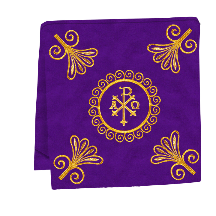 Traditional Altar Cloth Adorned with Embroidered Trims and Motif