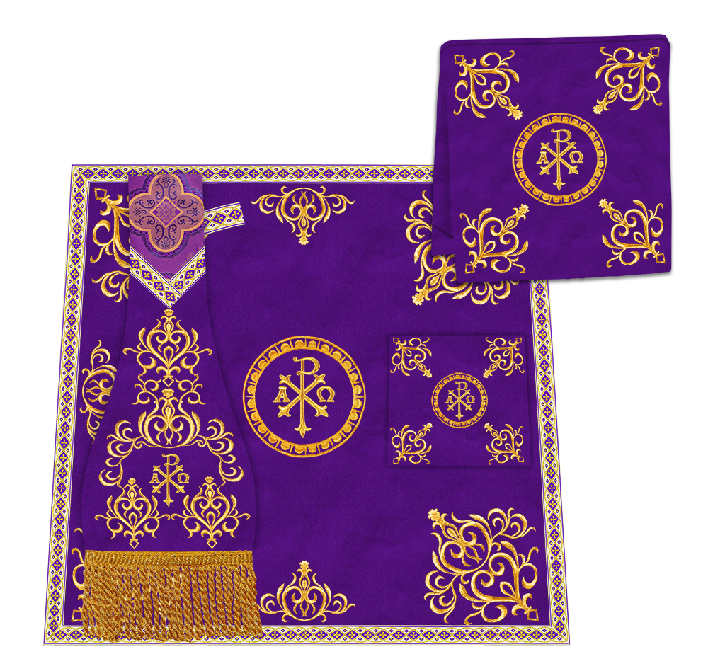 Gothic Chasuble Vestments With Adorned Orphrey And Trims