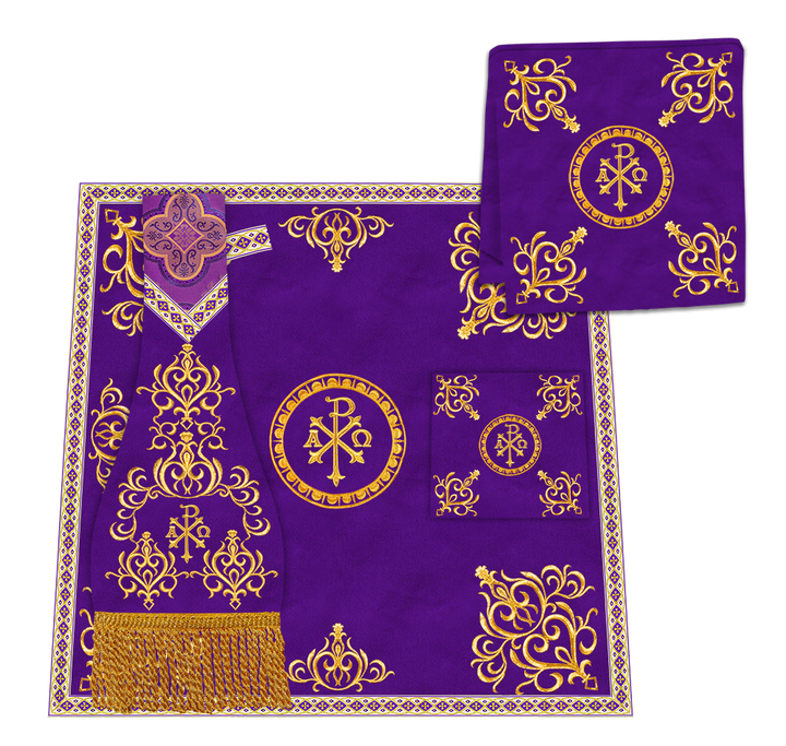 Gothic Chasuble Vestments With Adorned Orphrey And Trims