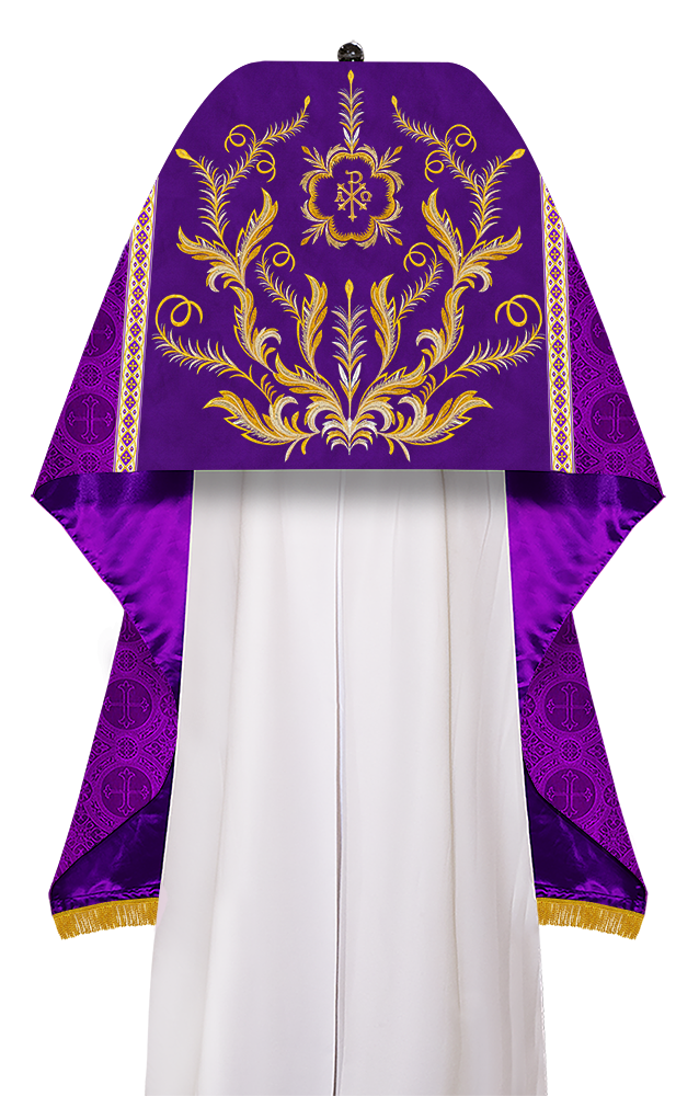 Humeral Veil Vestment with Ornate Embroidery Motif