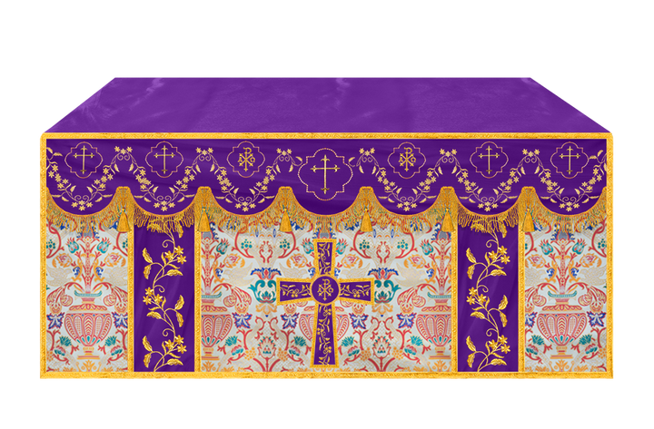 Floral Embroidery Tapestry Altar Cloth with motif