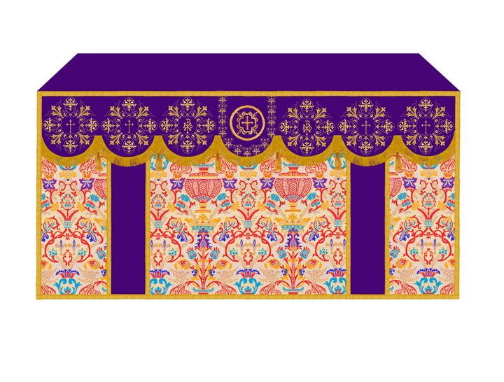 Tapestry Altar Cloth with Braided Embroidered Trims