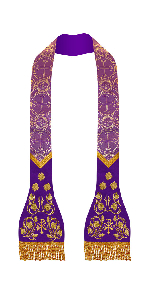 SET OF 4 ROMAN STOLE WITH GRAPES EMBROIDERY