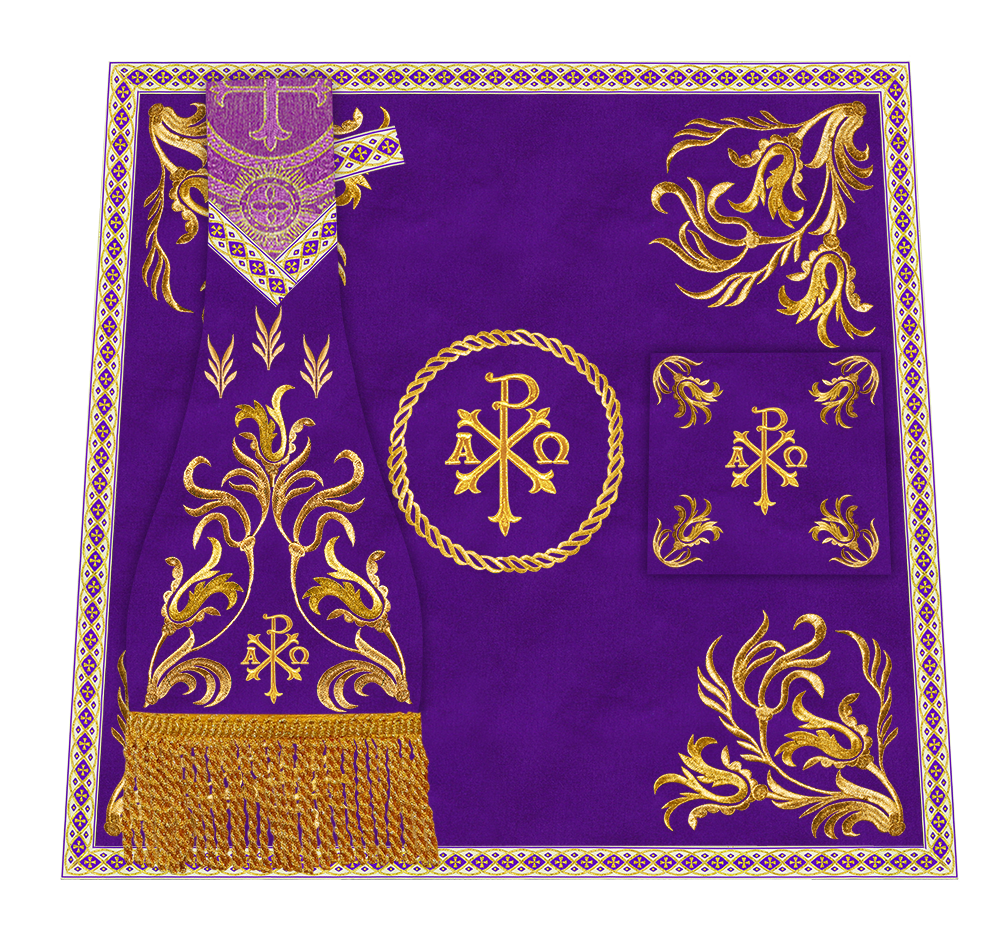 Liturgical Borromean Chasuble With Detailed Embroidery and Trims