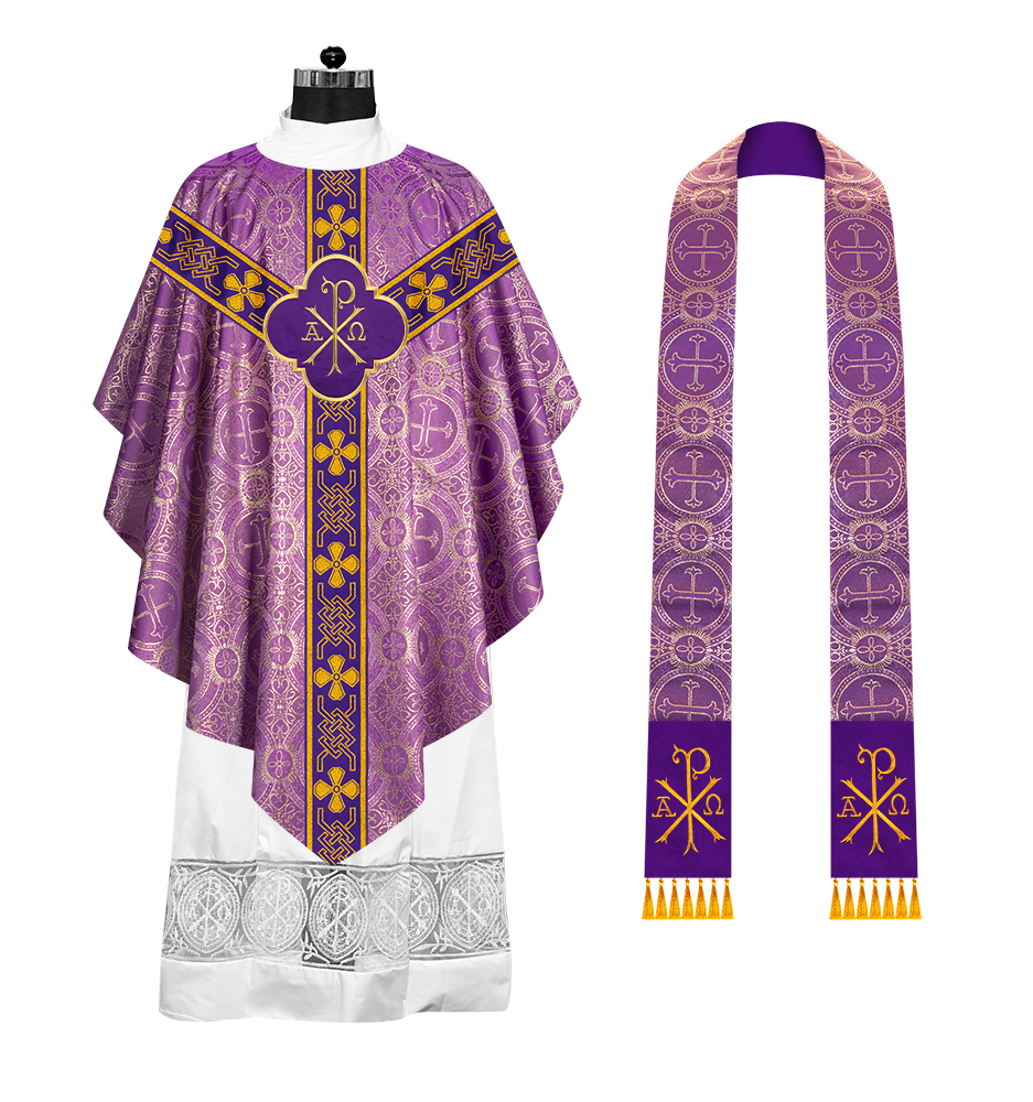 Embroidered Pugin Chasuble with Spiritual Motif