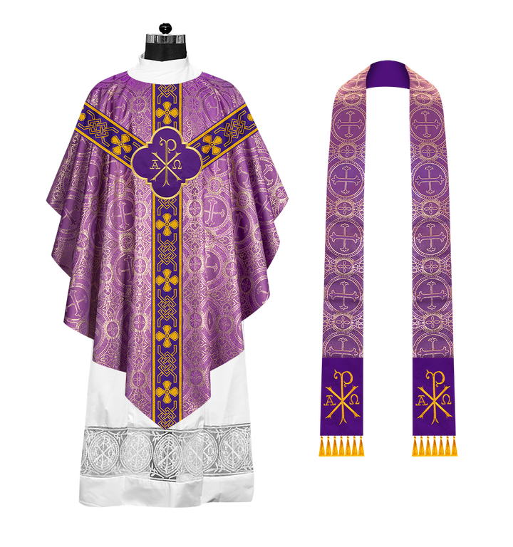 Embroidered Pugin Chasuble with Spiritual Motif